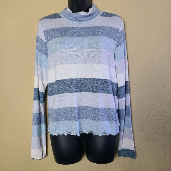 NWT Love Fire Striped Mockneck Top - Picture 2 of 9